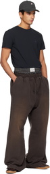 Acne Studios Brown Layered Logo Sweatpants