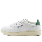 Autry Men's 01 Low Leather Sneakers in White/Green