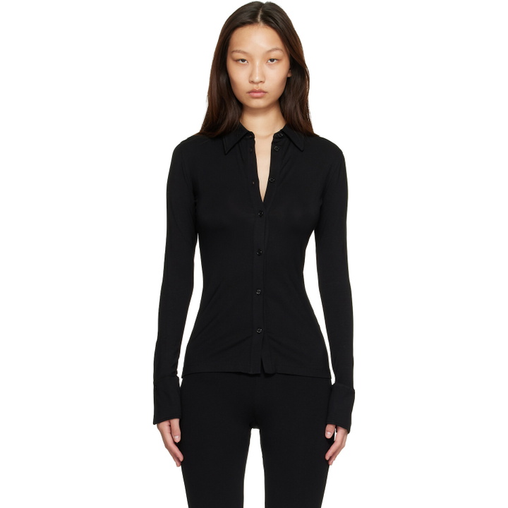Photo: TOTEME Black Fitted Jersey Shirt