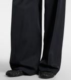 Jean Paul Gaultier Leather-trimmed wool wide-leg pants