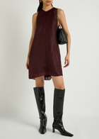 Khaite Clay Silk-organza Mini Dress Bordeaux