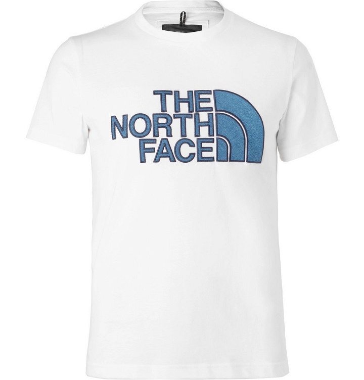 Photo: The North Face - Black Series City Slim-Fit Appliquéd Cotton-Blend Jersey T-Shirt - White