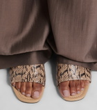 Jimmy Choo Dina snake-effect leather slides
