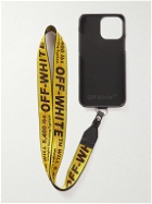 Off-White - Logo-Print Faux Leather iPhone 13 Pro Max Case with Lanyard