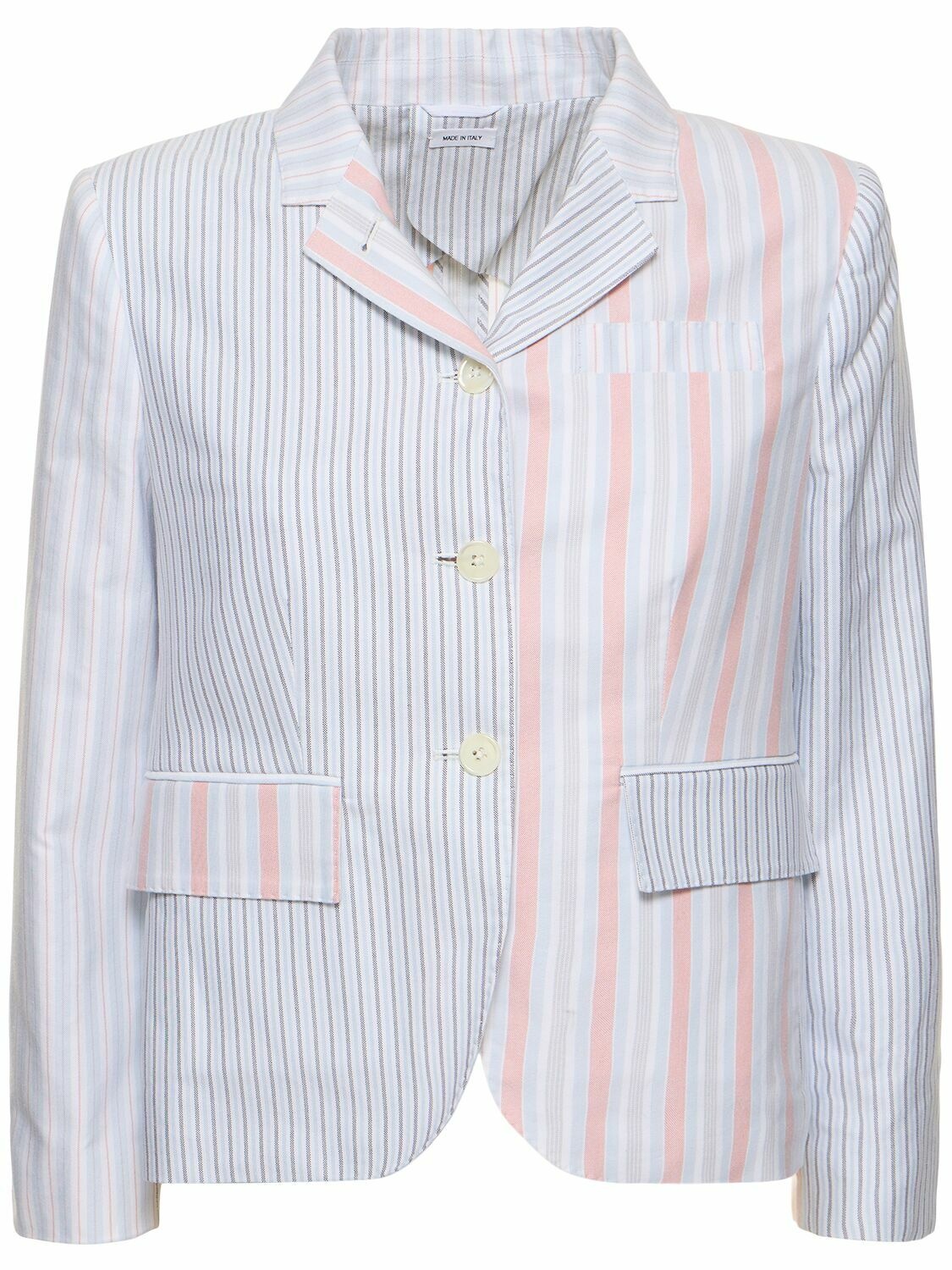 Photo: THOM BROWNE - Striped Cotton Oxford Jacket