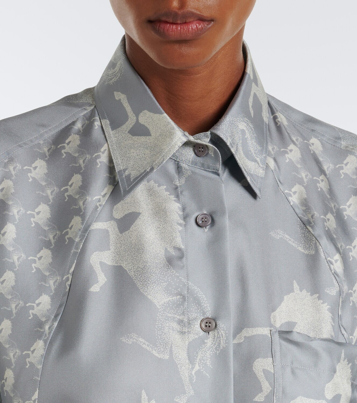 Stella McCartney Printed silk satin shirt