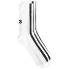 Y-3 Men's 3-Stripe Socks in White