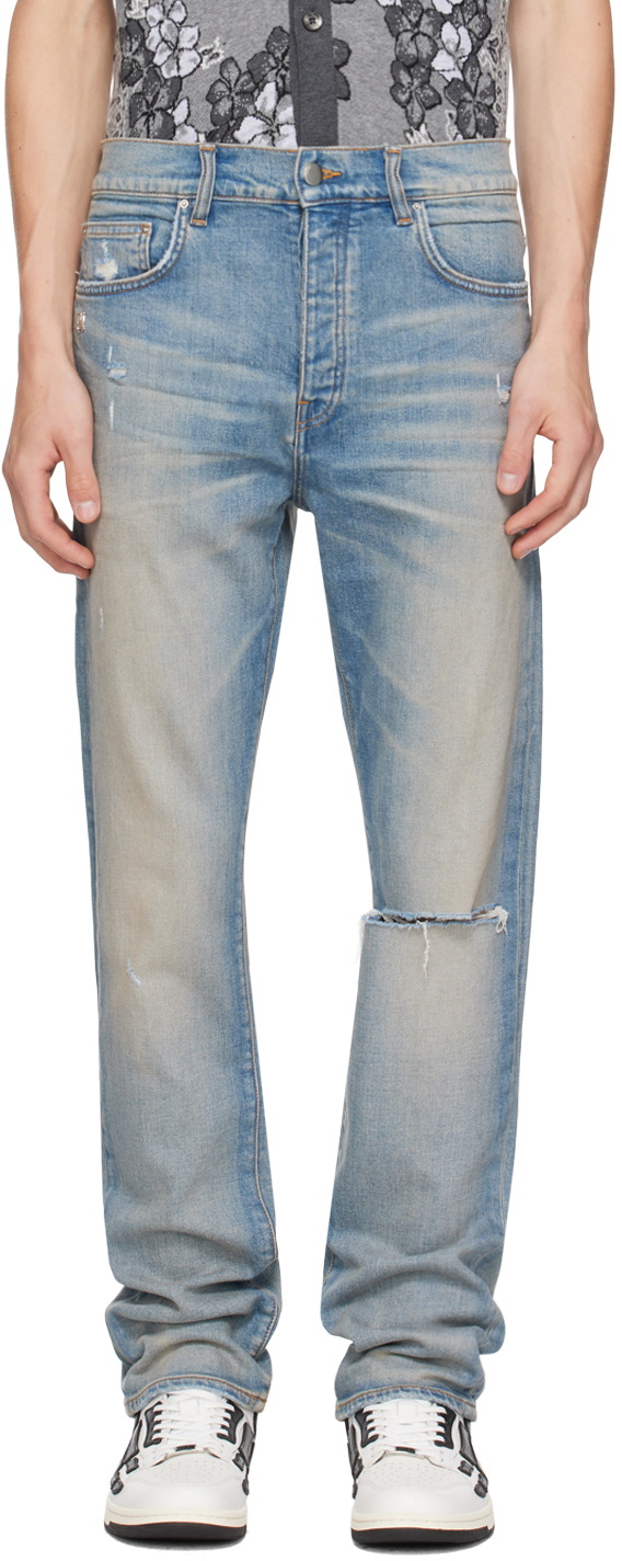 AMIRI Blue Slash Slim Jeans Amiri AMIRI Blue Slash Slim Jeans Amiri