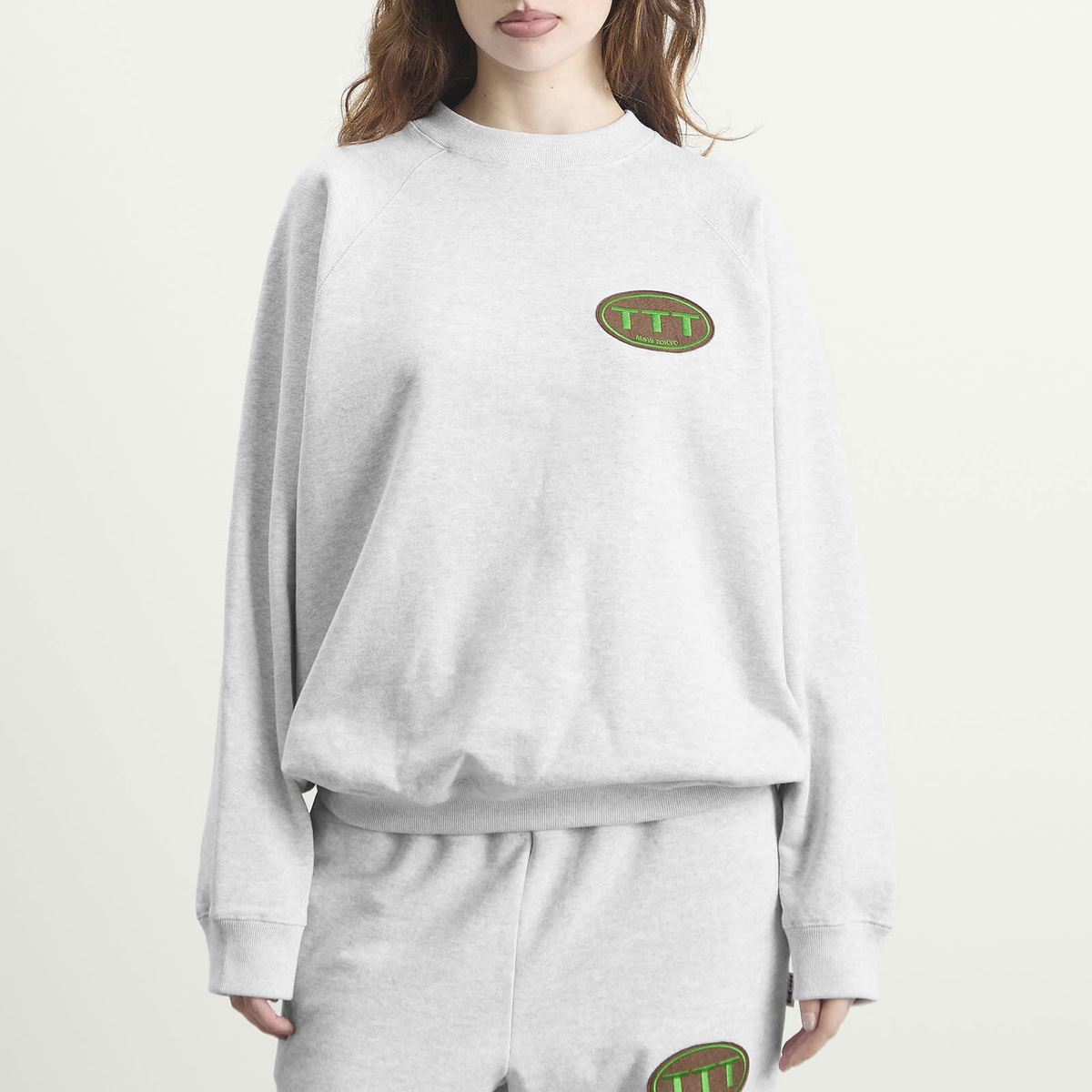 TTT MSW Women's Crew Neck Raglan Sweat in Ash