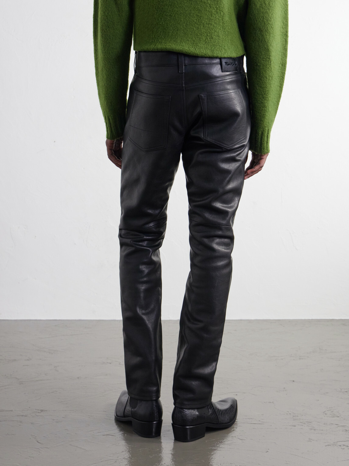 TOM FORD - Slim-Fit Leather Trousers - Black