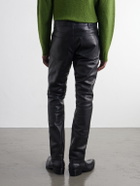 TOM FORD - Slim-Fit Leather Trousers - Black