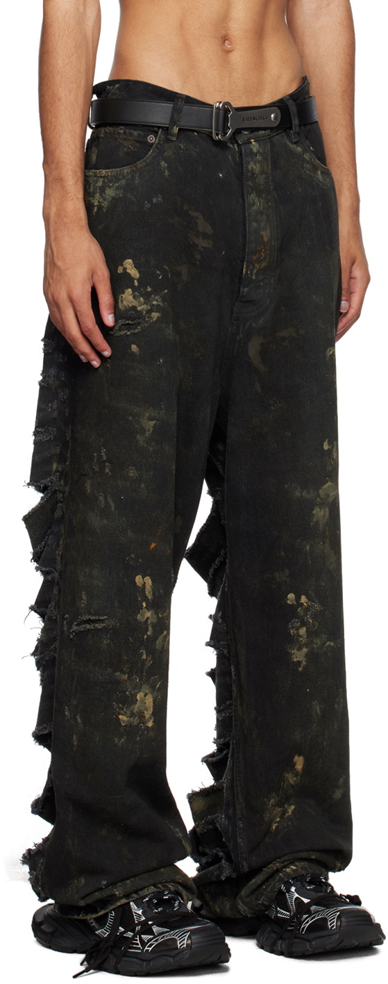 BALENCIAGA Super Destroyed Wide-Leg Jeans for Men