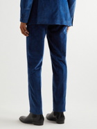 Etro - Straight-Leg Pleated Cotton-Corduroy Suit Trousers - Blue