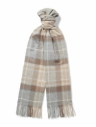 Johnstons of Elgin - Fringed Checked Cashmere Scarf