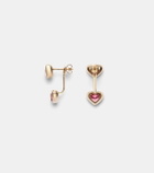 Roxanne First 14kt gold earrings with tourmaline and rose quartz