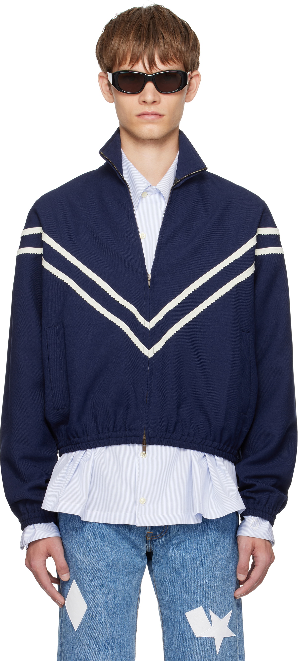 Stefan Cooke Navy Pinking Corded Jacket