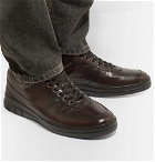 Dunhill - Duke Polished-Leather Sneakers - Dark brown