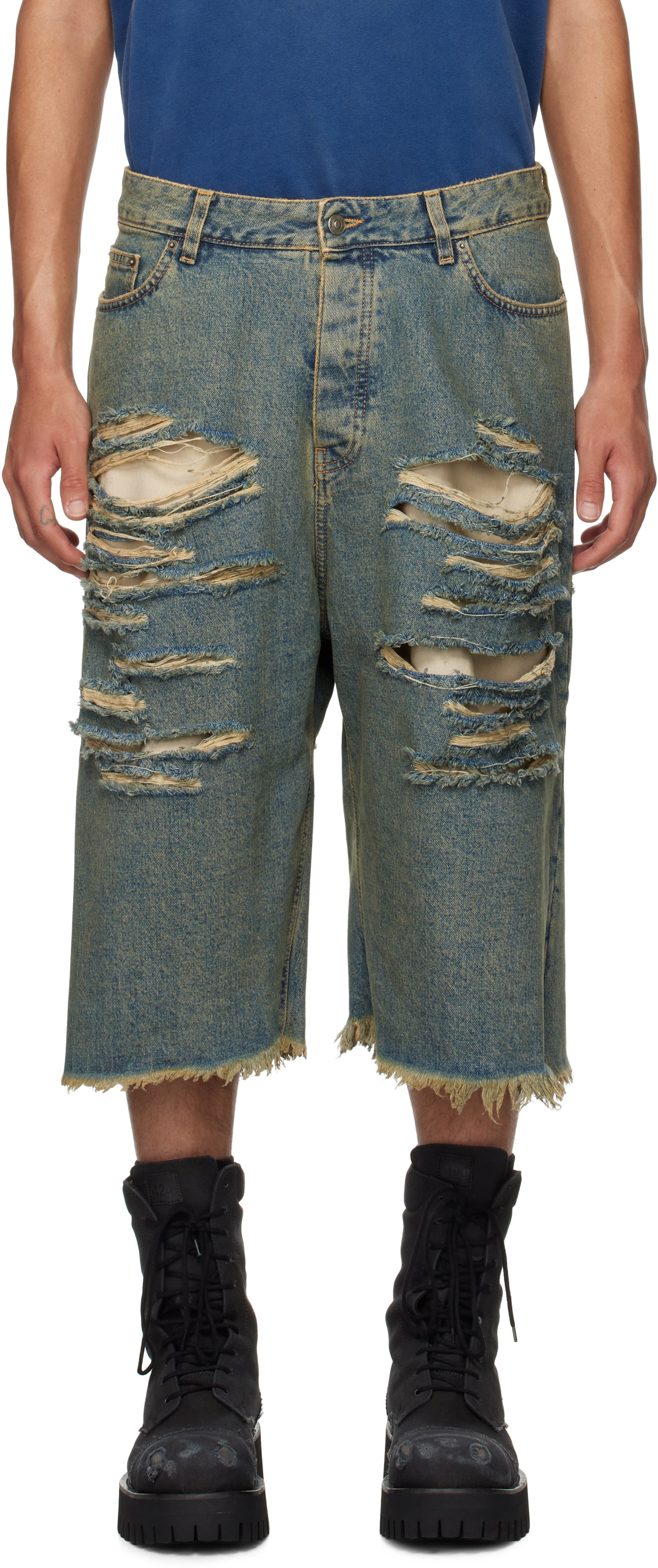 424 Blue Big Daddy Denim Shorts 424