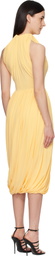 ALAÏA Yellow Twisted Soft Jersey Midi Dress