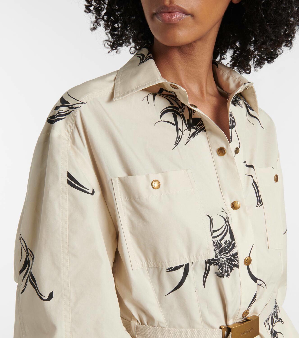 Moncler Floral cotton poplin shirt dress