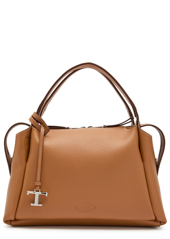 Photo: Tods Grained Leather top Handle bag - Beige - One Size