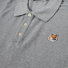 Maison Kitsuné Men's Fox Head Patch Classic Polo Shirt in Grey Melange