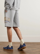 Moncler - Straight-Leg Logo-Print Cotton-Jersey Drawstring Shorts - Gray