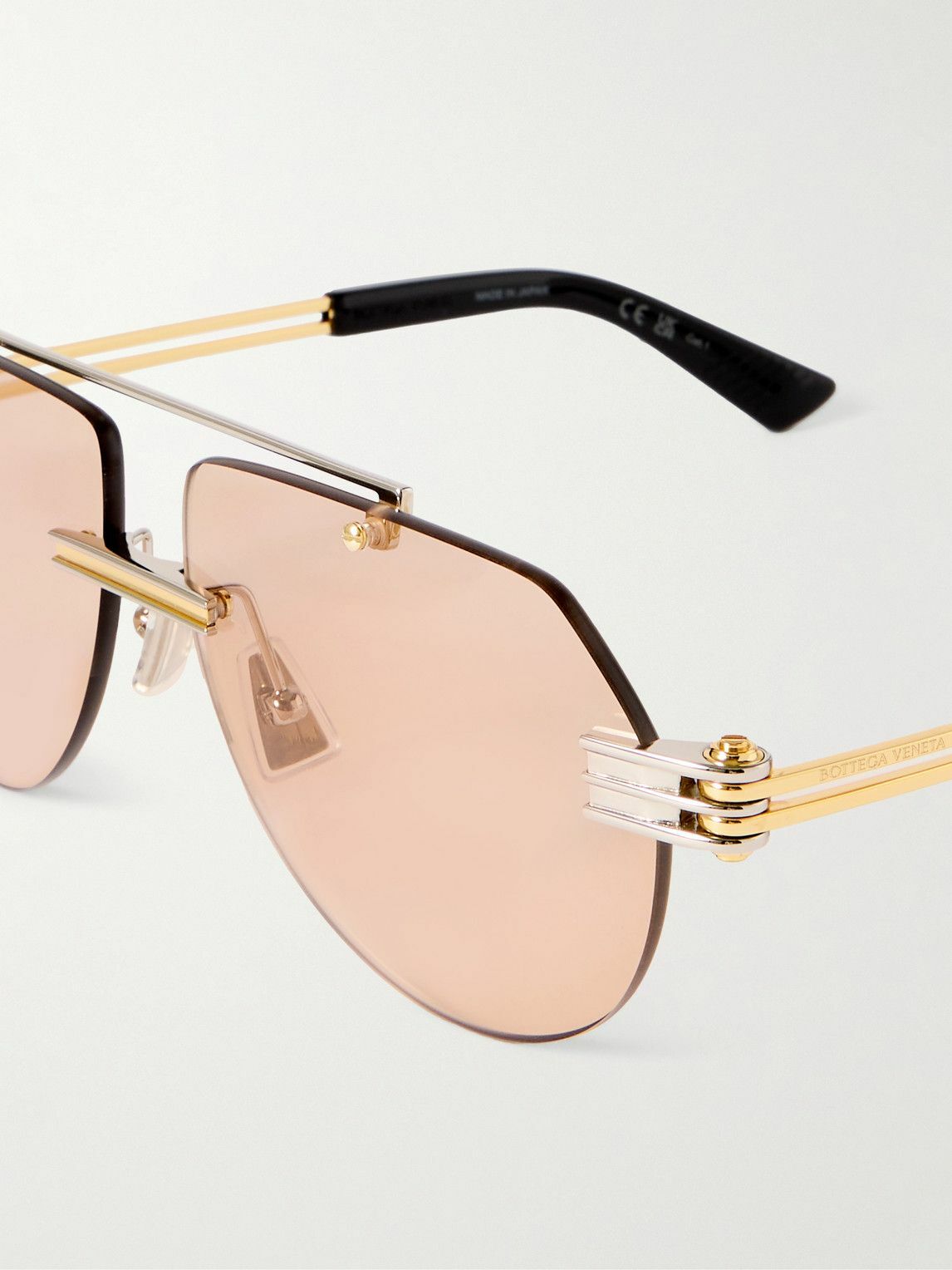 Bottega Veneta - Aviator-Style Gold- and Silver-Tone