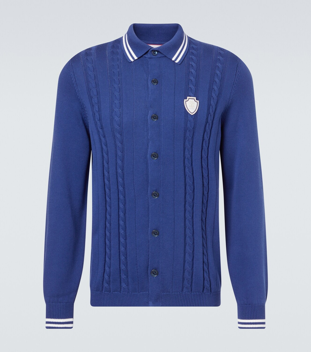 Brunello Cucinelli Cable-knit embroidered cotton cardigan Brunello