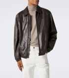 Canali Leather blouson jacket