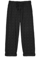Smr Days Malibu Embroidered Cotton Cropped Trousers Black