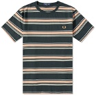 Fred Perry Men's Stripe T-Shirt in Night Green