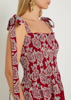 Erdem Floral-embroidered Cotton-blend Midi Dress Red