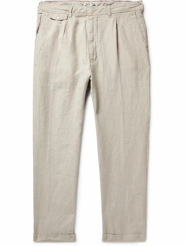 Photo: Alex Mill - Standard Slim-Fit Cropped Pleated Linen Trousers - Neutrals
