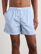 Thom Sweeney - Straight-Leg Mid-Length Striped Swim Shorts - Blue
