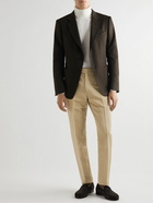 TOM FORD - Straight-Leg Cotton and Silk-Blend Suit Trousers - Neutrals