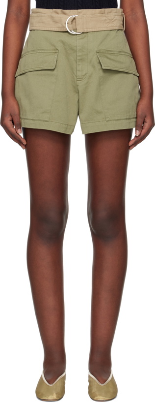 Photo: SEA NY Green & Beige Carolina Shorts
