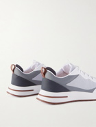 Loro Piana - Weekend Walk Leather-Trimmed Mesh Sneakers - Gray