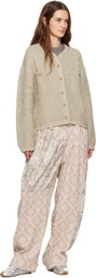 OPEN YY Beige Shaggy Cardigan