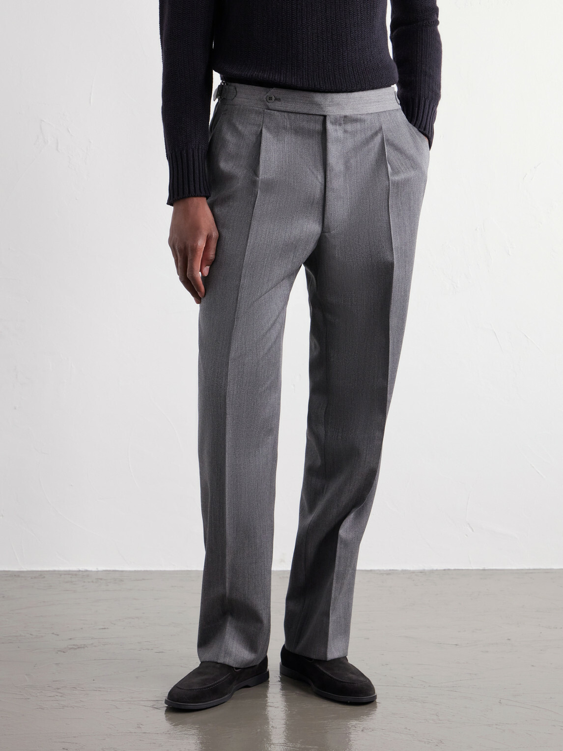 Stòffa - Straight-Leg Wool-Twill Trousers - Gray