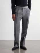 Stòffa - Straight-Leg Wool-Twill Trousers - Gray