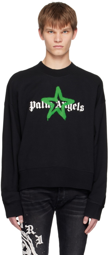 Photo: Palm Angels Black Star Sprayed Sweatshirt