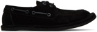 Dries Van Noten Black Padded Boat Shoes