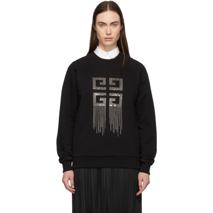 Photo: Givenchy Black 4G Crystal Embroidery Sweatshirt