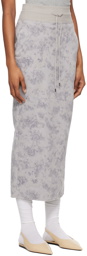 Mame Kurogouchi Gray Floral Maxi Skirt