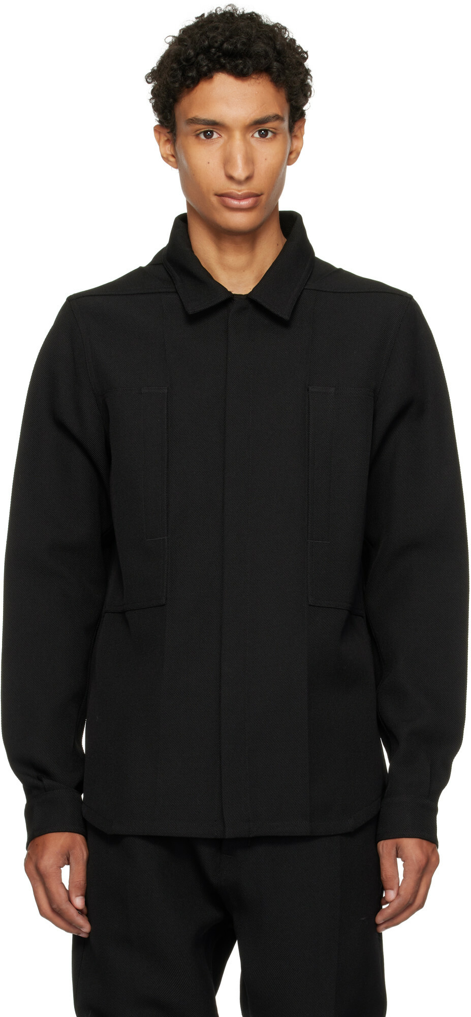 Rick Owens Black Tower Outershirt Jacket