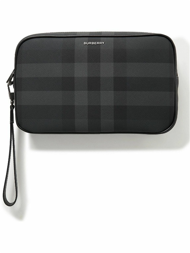 Photo: Burberry - Checked Coated-Canvas Pouch