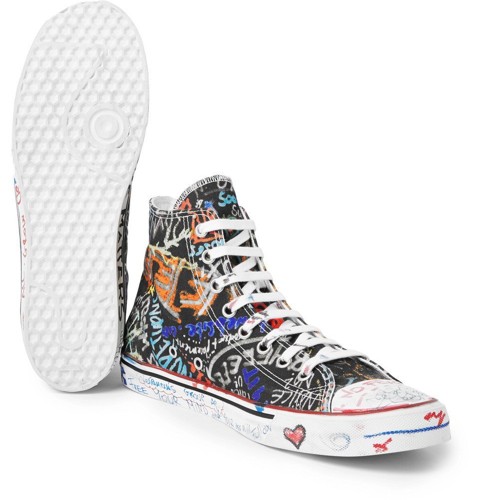 【最新作大人気】VETEMENTS printed canvas sneaker 靴