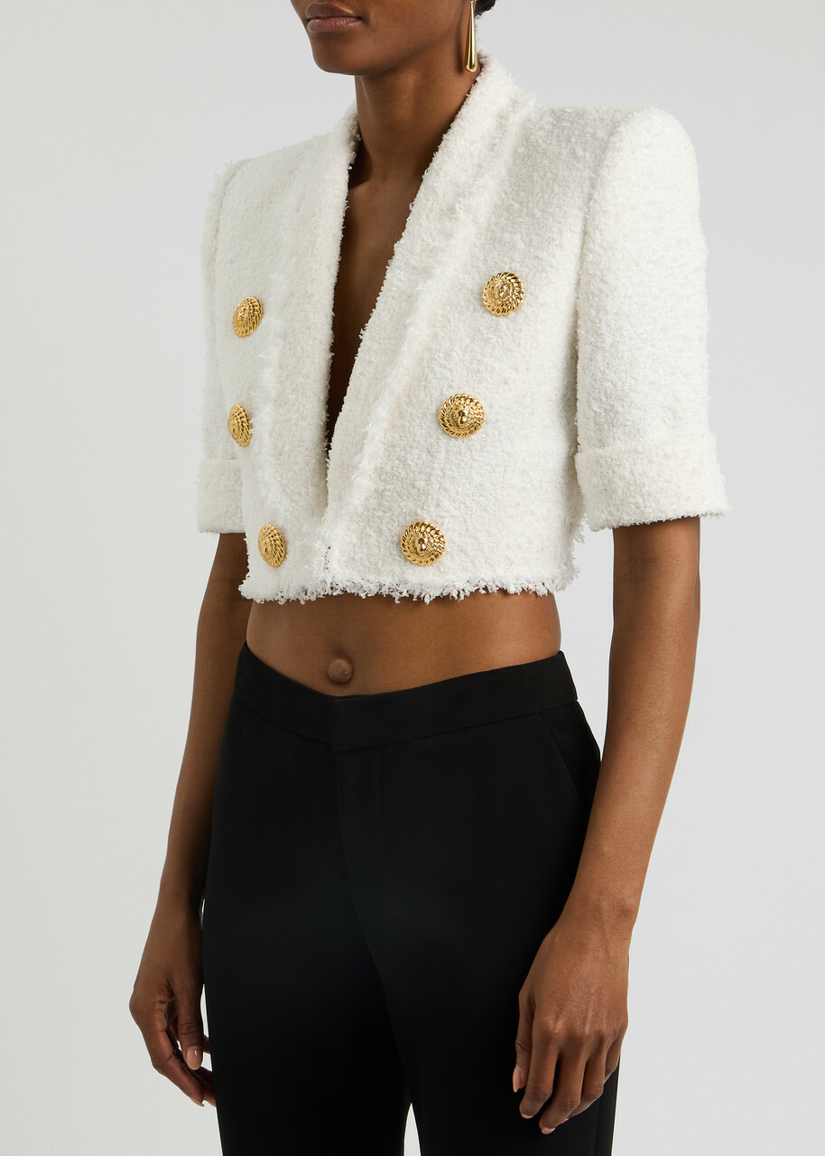 Balmain white tweed jacket best sale