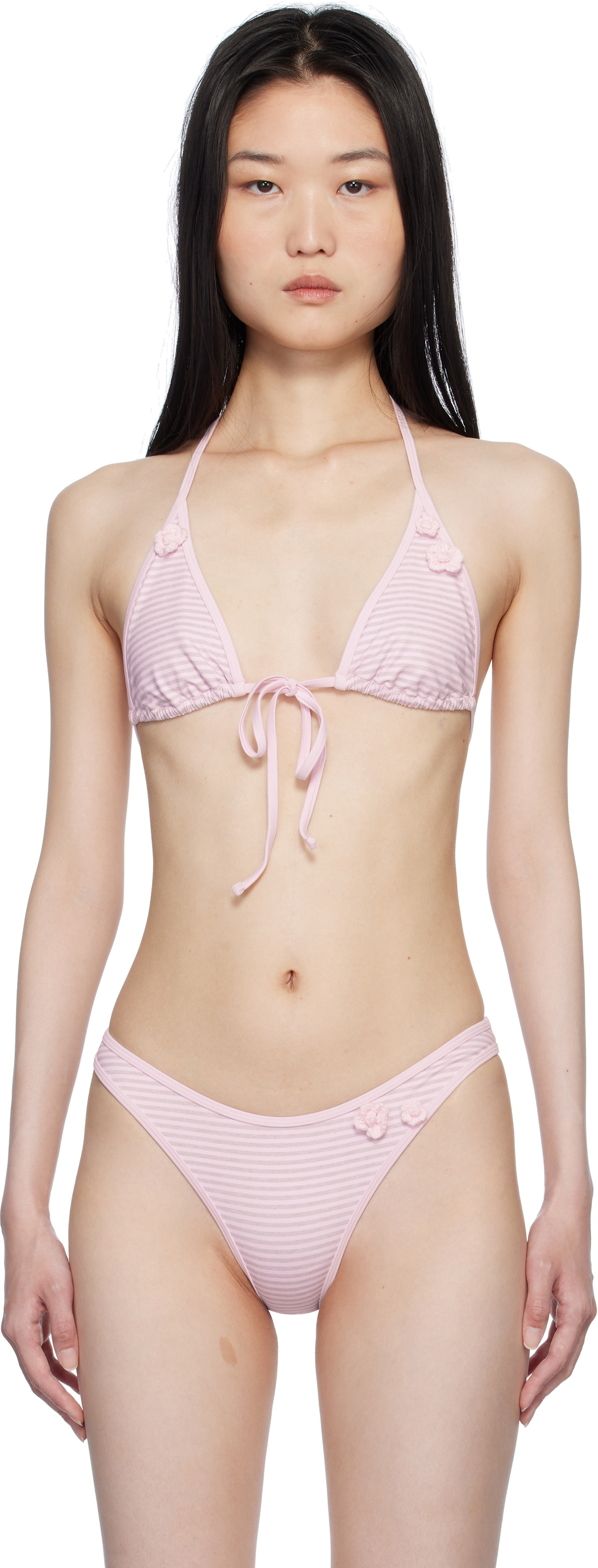 Frankies Bikinis Pink Paradise Micro Halter Bikini Top Frankies Bikinis Pink Paradise Micro Halter Bikini Top